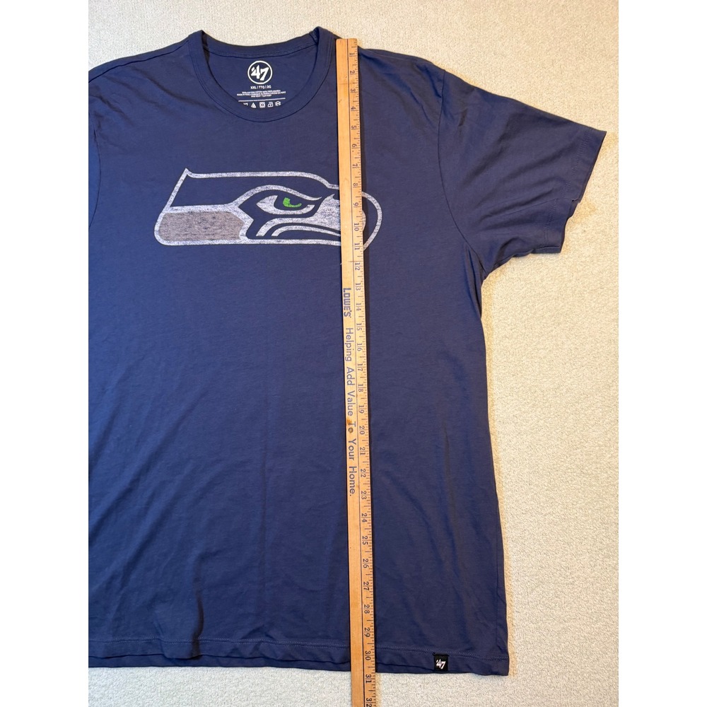 47 Brand Seattle Seahawks T Shirt Mens XXL Navy Blue NFL Graphic Tee Cotton - Picture 3 of 5